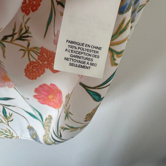 Kate Spade Picnic Perfect Blossom Floral Tie Neck Women's Blouse Top Size Small - Picture 6 of 11